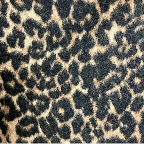 Talbots Wool Blend Pencil Straight Skirt Fuzzy Texture Leopard Animal Print 8P - Picture 10 of 12